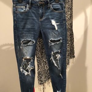 Blue jeans with holes